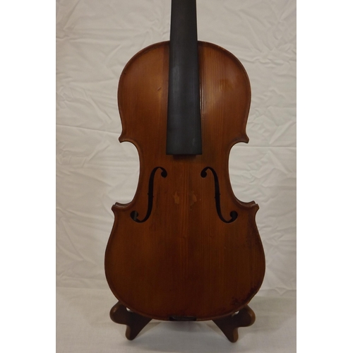 18 - Yew violin in fitted carrying case