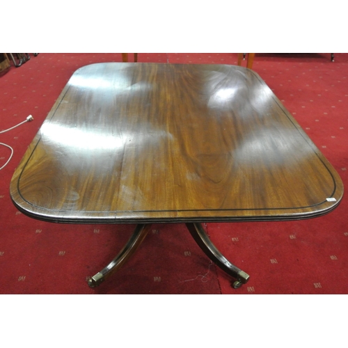 30 - Victorian inlaid mahogany square centre or library table with reeded borders, round corners, raised ... 