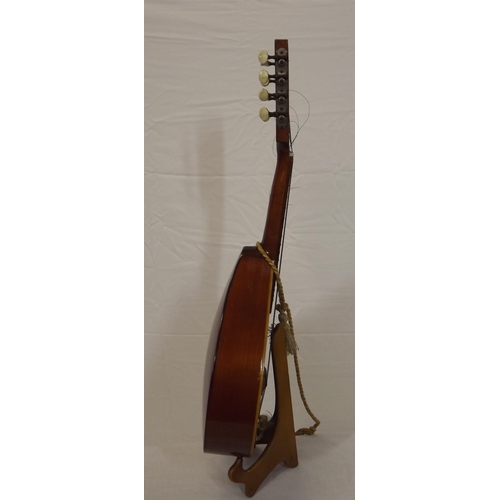 57 - Romanian inlaid yew mandolin with foliate inlay