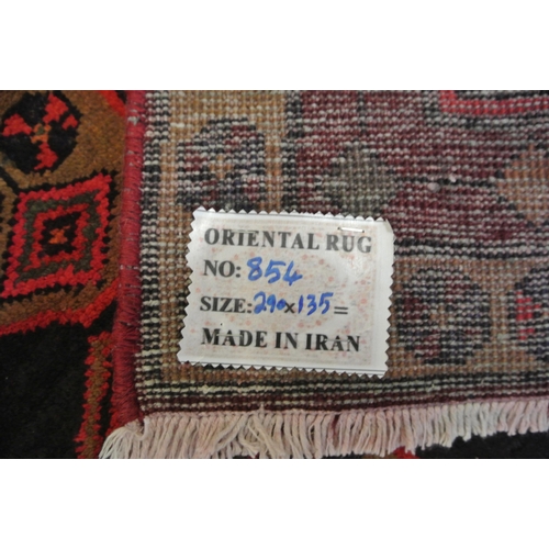 144 - Deep ground Persian Nahavan runner with all over Mahi design 290x131