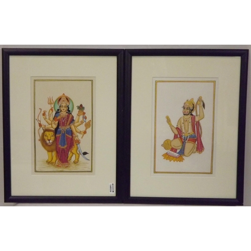 228 - Set of four 'Studies of Deities' watercolours with gilt 22x13cm each