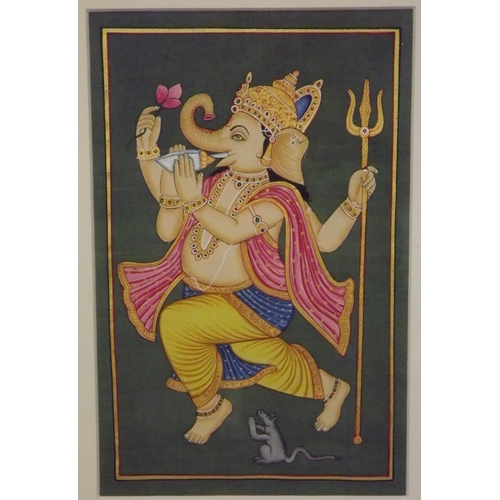 228 - Set of four 'Studies of Deities' watercolours with gilt 22x13cm each