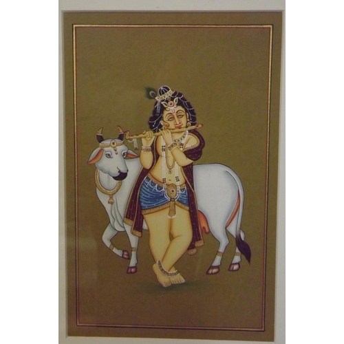 228 - Set of four 'Studies of Deities' watercolours with gilt 22x13cm each