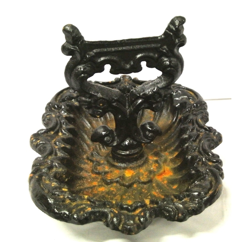 129 - Georgian style cast iron bootscraper with scroll decoration