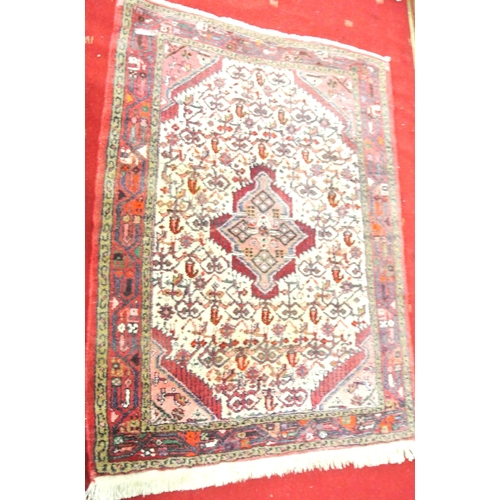 131 - Persian style habriz hearth rug with foliate decoration