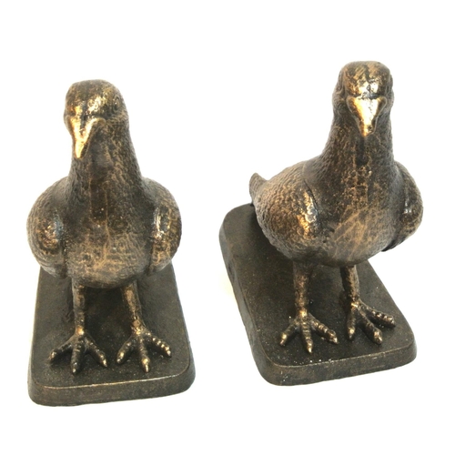 169 - Pair of Edwardian style cast iron figures of birds on shaped stands