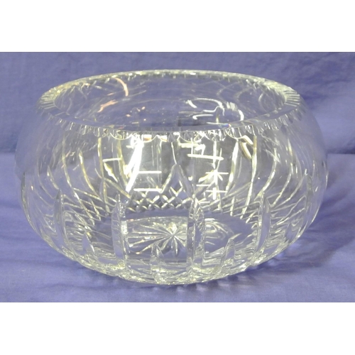 173 - Clarenbridge Crystal rose bowl with faceted decoration