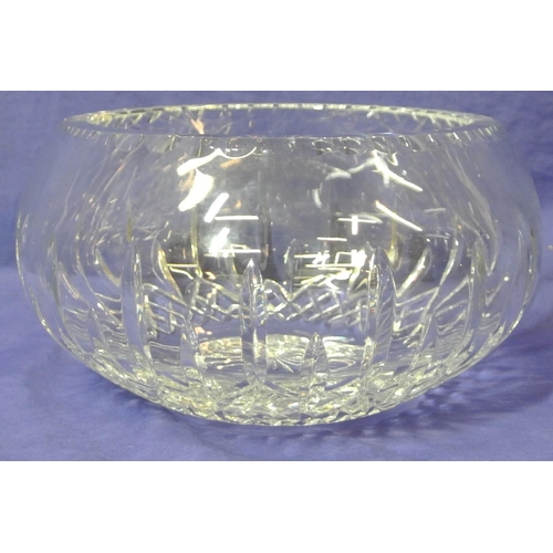 173 - Clarenbridge Crystal rose bowl with faceted decoration