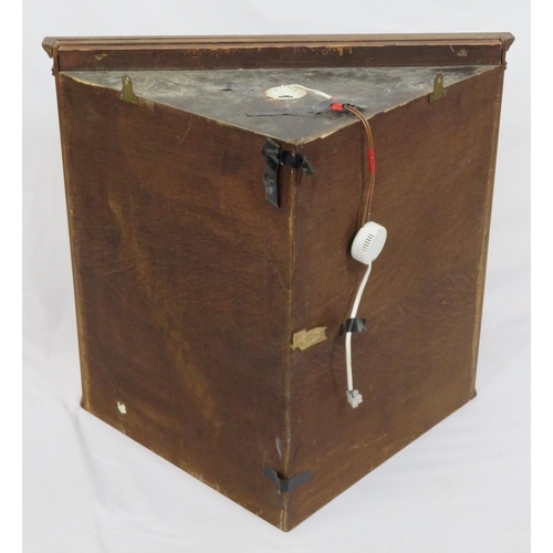 182 - Edwardian inlaid and crossbanded mahogany small corner wall display cabinet with ornate inlay, glaze... 