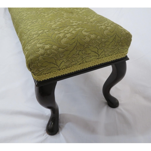 19 - Oblong Victorian upholstered stool with cabriole legs