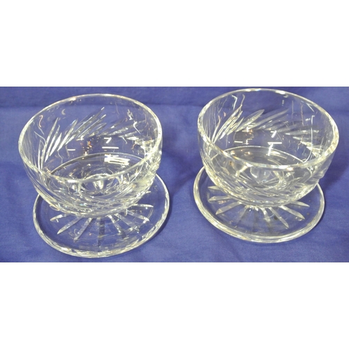 193 - Waterford Crystal jam jar, two sundae glasses, and one small dish