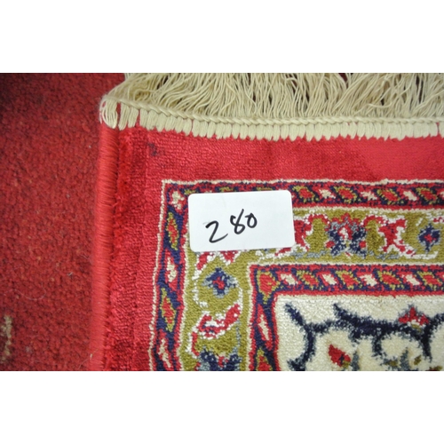 22 - Red ground full pile Kashmir rug Jasafic design 230x160