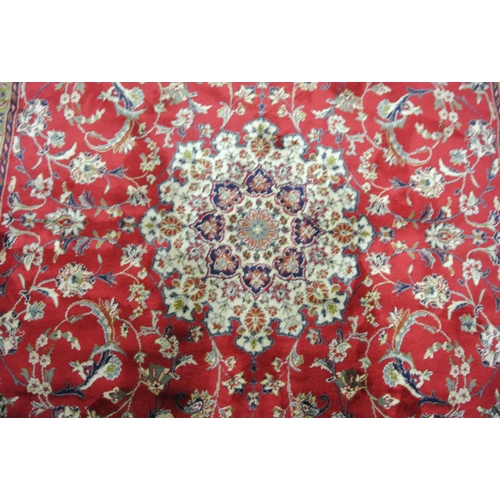 22 - Red ground full pile Kashmir rug Jasafic design 230x160