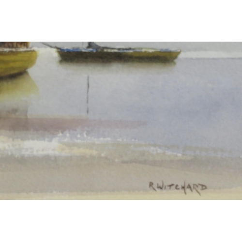 235 - R Witchard 'Riverside scene' watercolour 24x39cm signed