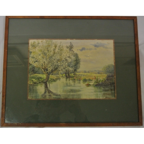 240 - Irish school 'Riverside scene' watercolour 18x25cm