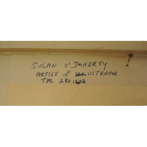 245 - Susan O'Doherty 'The Fish' & 'Teddy' a pair of watercolours 6x6cm each signed