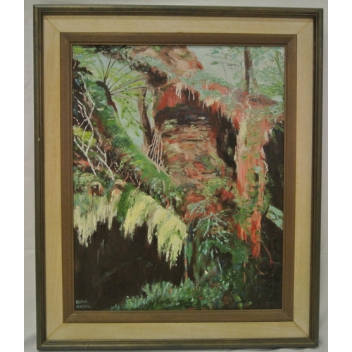 246 - Nina Nicol 'Waterfall' oil on canvas 50x40cm signed