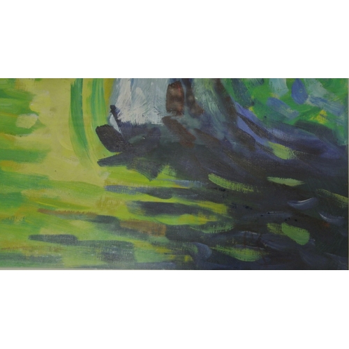 252 - Irish school 'Study of Trees' pastels with gilt highlights 60x50cm