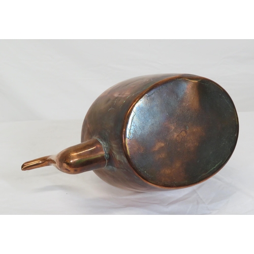 27 - Victorian copper kettle with shaped spout and handle