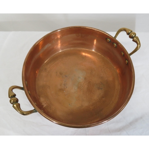 28 - Georgian style copper cauldron with shaped handles