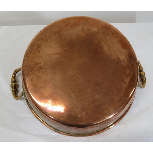 28 - Georgian style copper cauldron with shaped handles