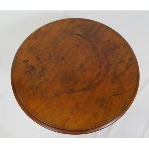 44 - Victorian mahogany round occasional table with shaped apron, twist column, on carved tripod