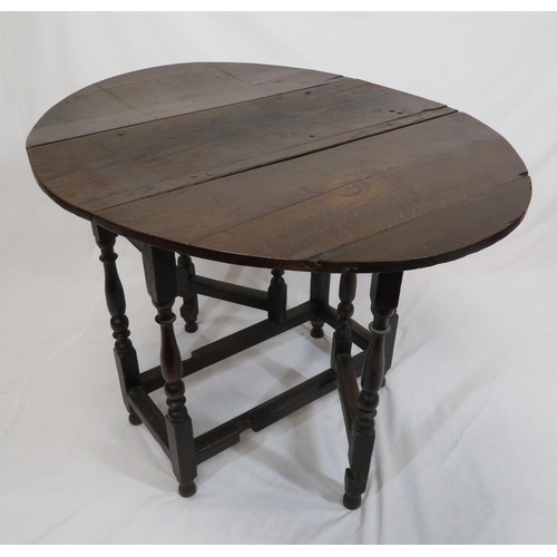 66 - Victorian oak Pembroke table with D-shaped drop leaves, gateleg support, on baluster turned columns,... 