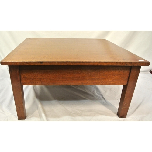 84 - Edwardian inlaid mahogany square occasional or coffee table with square inlaid legs