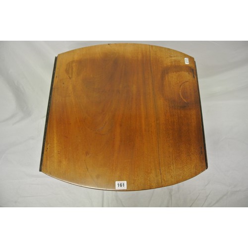 161 - Edwardian mahogany dropleaf table with D-shaped drop leaves, pull-out supports, frieze drawer with l... 