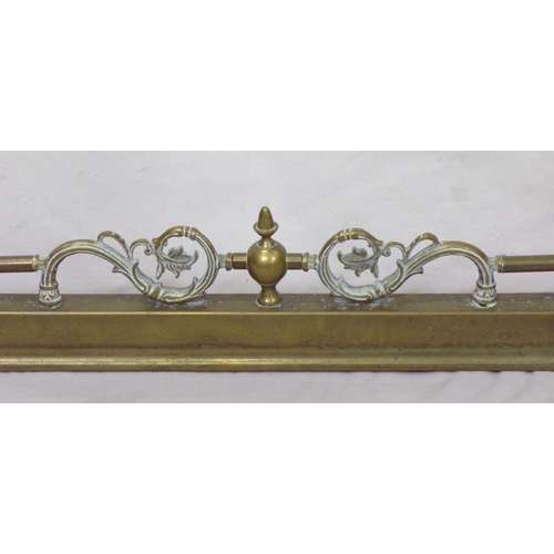 79 - Edwardian style brass fire kerb with ball shaped tops