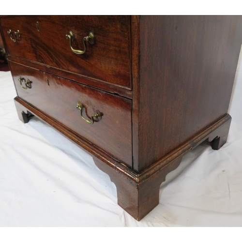 125 - Georgian mahogany bureau with drop-down front, with pull-out supports, interior fitted with drawers ... 