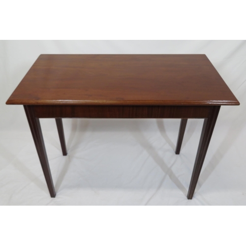 161 - Edwardian mahogany oblong occasional table with shaped borders, chamfered square tapering legs