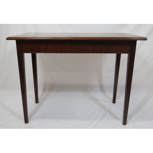 161 - Edwardian mahogany oblong occasional table with shaped borders, chamfered square tapering legs