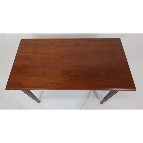 161 - Edwardian mahogany oblong occasional table with shaped borders, chamfered square tapering legs