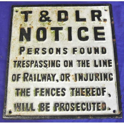 168 - Cast iron Tralee and District railway notice