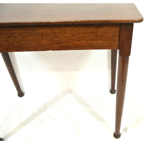 171 - Victorian oblong occasional or side table with rounded borders, raised on turned legs with bun feet