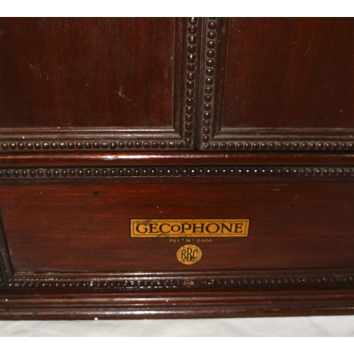 186 - Vintage BBC Gecophone cabinet with beaded decoration