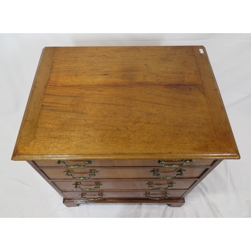 189 - Edwardian mahogany chest of four drawers with brass drop handles, on bracket feet