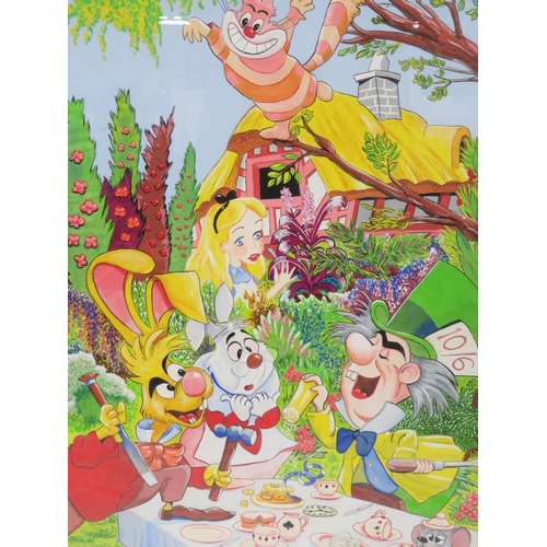 225 - Pair of Alice in Wonderland framed posters 50x76cm each