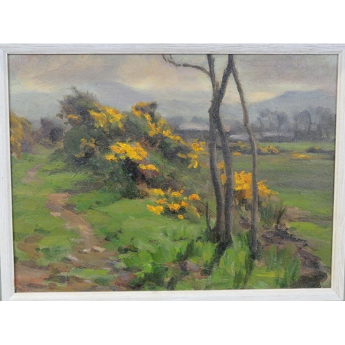 232 - Irish school 'Riverside' & 'Daffodils'a pair of oils on boards,  23x31cm each