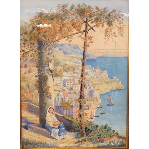 253 - Samuel L Fossick 'Amalfi' watercolour 76x55cm signed and dated