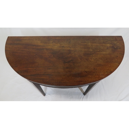 65 - Georgian mahogany round centre or dining table with drop-down demi-lune shelf, pull-out gateleg supp... 