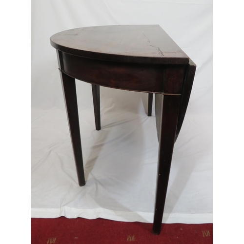 65 - Georgian mahogany round centre or dining table with drop-down demi-lune shelf, pull-out gateleg supp... 