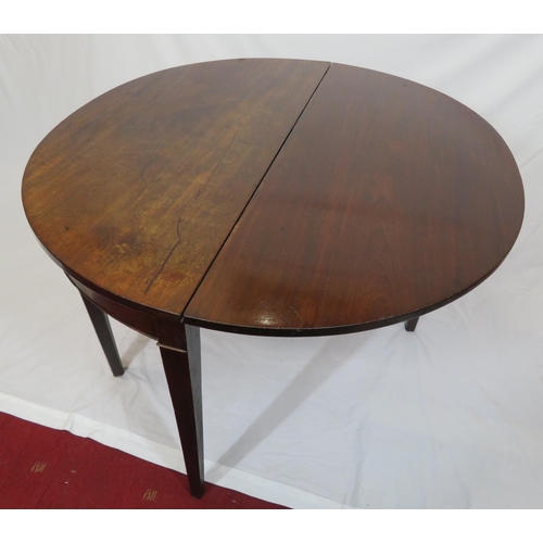 65 - Georgian mahogany round centre or dining table with drop-down demi-lune shelf, pull-out gateleg supp... 