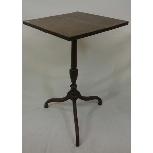 69 - Regency square topped occasional table with reeded border, vase turned shaped column, on reeded shap... 