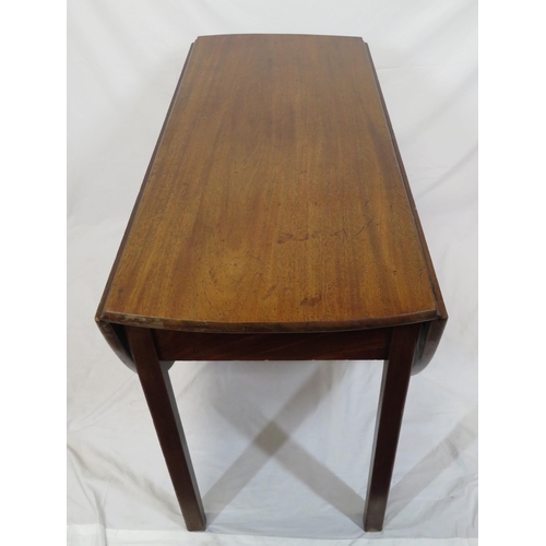 80 - Victorian mahogany Pembroke table with D-shaped drop leaves, pull-out gateleg supports, on chamfered... 