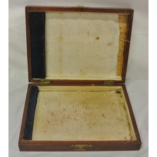 83 - Edwardian style mahogany stationary box with silverplated figured mount