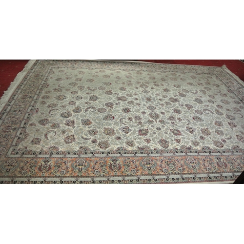 94 - Fine woven Iranian cream ground carpet with all over floral pattern 350x250