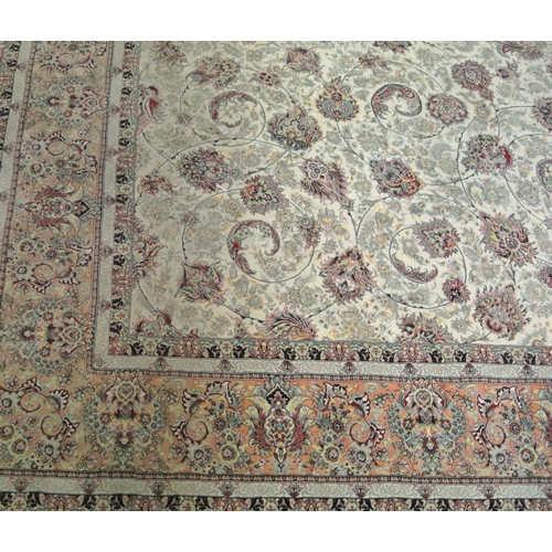 94 - Fine woven Iranian cream ground carpet with all over floral pattern 350x250