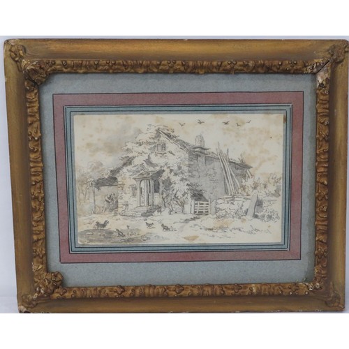 234 - After J Constable 'Country house with figure' pencil 15x23cm